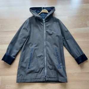 Blue Willis Long Winter lined Jacket with hood